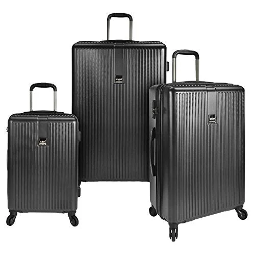 U.S. Traveler Sparta 3-Piece Hardside Spinner Set, Charcoal