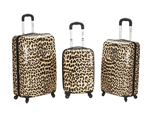 Rockland Luggage 3 Piece Upright Set, Leopard, Medium