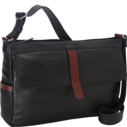 Derek Alexander East/West Twin Top Zip External Frnt Flap Pkt, Black/Brandy