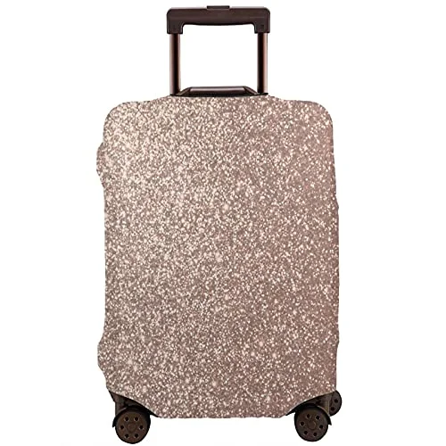 Travel Luggage Cover，Pink Rose Gold Metallic Glitter，Washable Elastic Durable , With Concealed Zipper Suitcase Protector Fits For 29-32 Inch -XL.