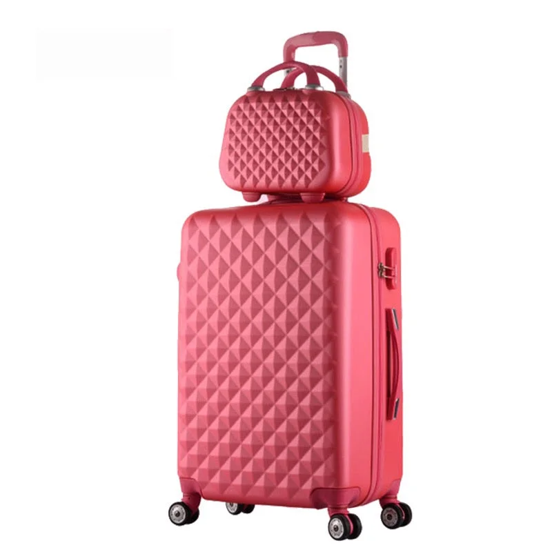 Hot Fashion Sales Diamond Lines Trolley Suitcase Set/Travel Case Luggage/Pull Rod Trunk Rolling