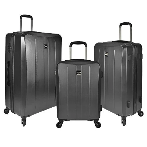 U.S. Traveler Highrock 3-Piece Hardside Spinner Set, Charcoal