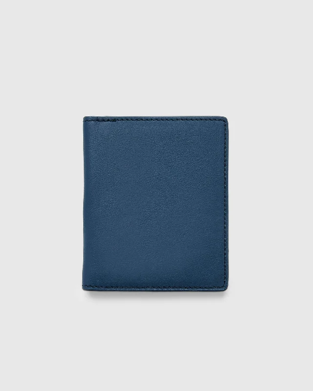 Leather Slim Bifold Wallet - Night Blue