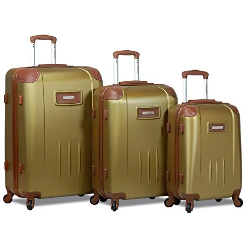 Dejuno Quest 3-Piece Hardside Spinner Luggage Set With Tsa Lock, Bronze