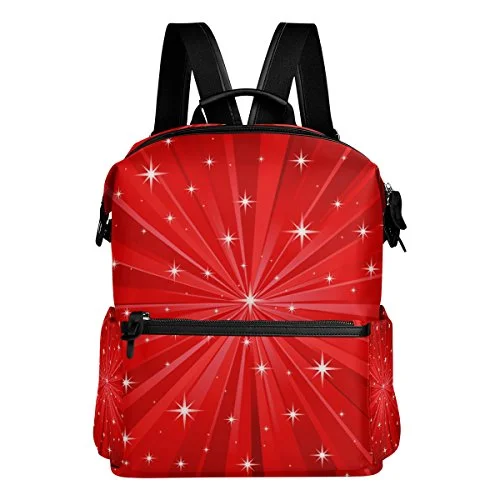 Colourlife Red Bright Rays Stylish Casual Shoulder Backpacks Laptop School Bags Travel Multipurpose