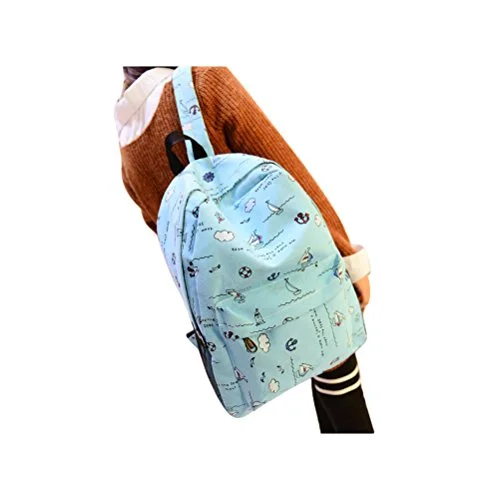 Doodle Canvas Backpack School Bags For Teen Girls Ruckack Backpack