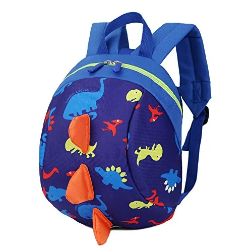 Samber Children Cute Cartoon Backpacks Schoolbag Anti-Loss With Traction Rope (Dark Blue)