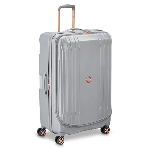 DELSEY Paris Eclipse DLX Expandable Luggage with Spinner Wheels, Harbor Gray, Checked-Large 29 Inch