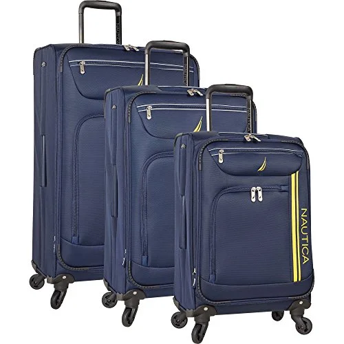 Nautica Men'S Washboard 3 Piece Expandable Spinner Set, Navy Mari Gold