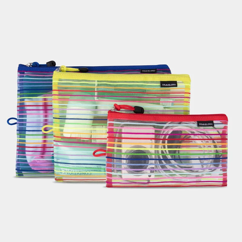 Travelon Mesh Pouches (Stripes) - 3 pack